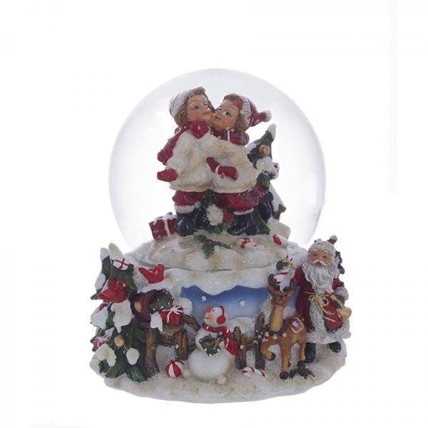 Фигурка декоративная в стеклянном шаре с музыкой, 12,8х12,3х14,5см, 100мм 81-1203 фото 1 &mdash; Egidius.ru