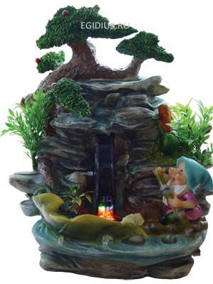 Фонтан Гном у грота с колесом    c LED-подсветкой 10-0109 фото 1 &mdash; Egidius.ru