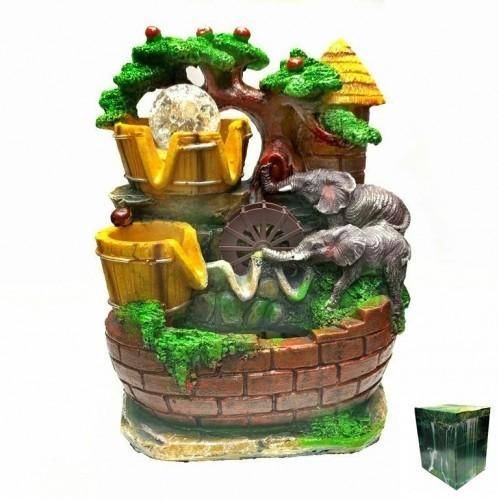 Настольный фонтан Слоны с бочками 17*14*26см с подсветкой 3-1-012 фото 1 — Egidius.ru