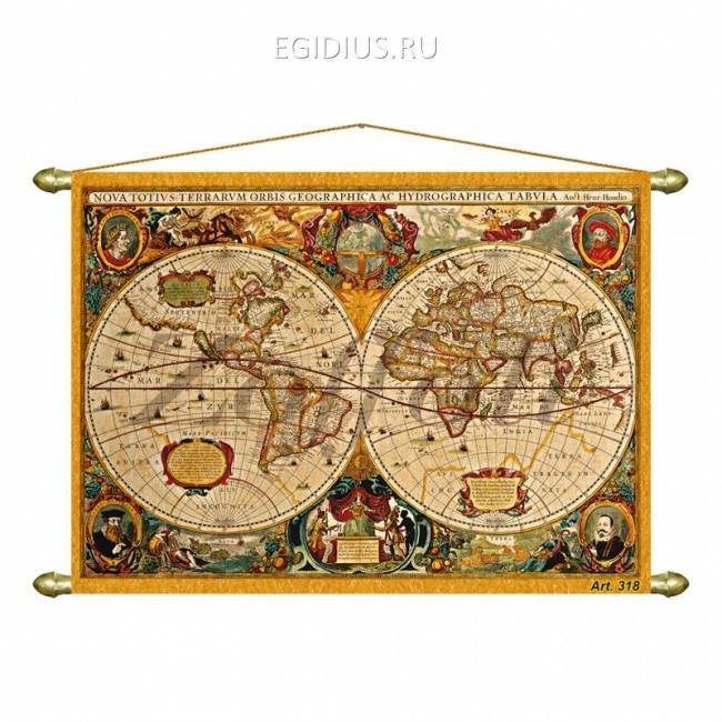 Панно (репродукция старинной карты)  71х50 700-584 фото 1 — Egidius.ru