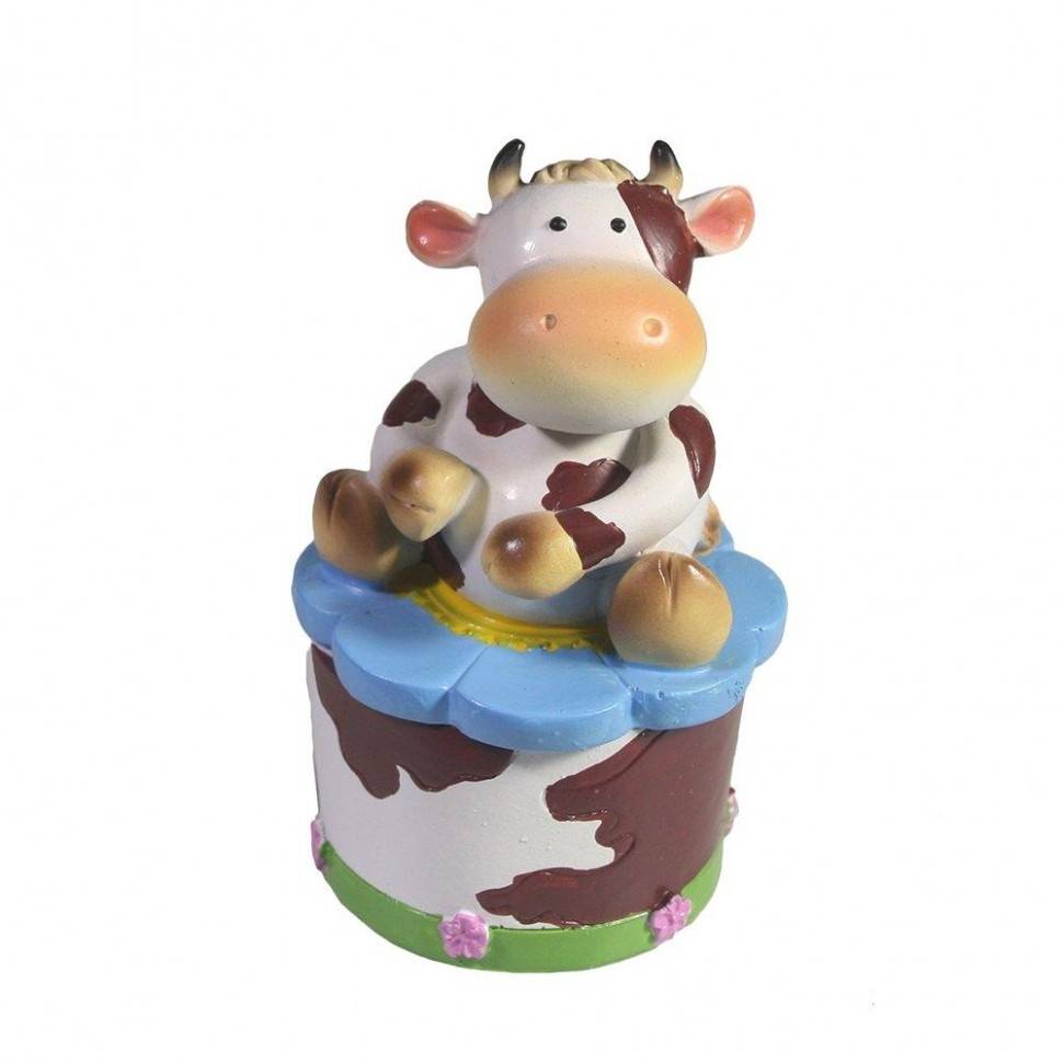 Шкатулка Коровка Зорька (коричневые пятна) L5.5W5.5H9 см 82-1829 фото 1 &mdash; Egidius.ru