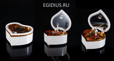 Шкатулка музыкальная &quot;Сердце&quot; в подар. кор. 16*15*7см  110-752 — Egidius.ru