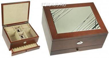 Шкатулка для мужчин Moretto 2-х ярусная 24*19*11см  110-233 — Egidius.ru