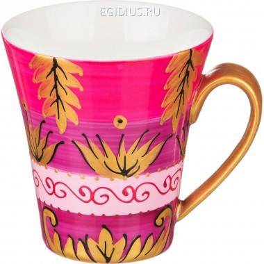 Кружка &quot;золотые листья&quot; 400 мл ручная роспись  324-005 — Egidius.ru