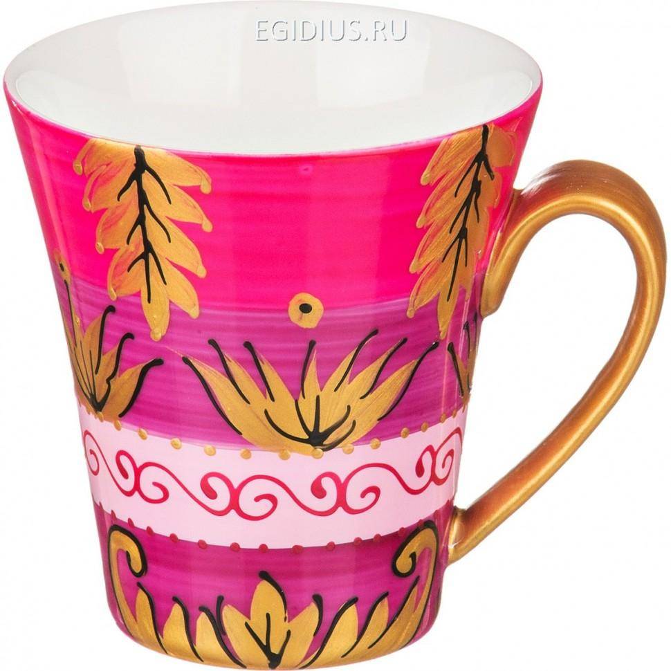 Кружка "золотые листья" 400 мл ручная роспись  324-005 фото 1 — Egidius.ru