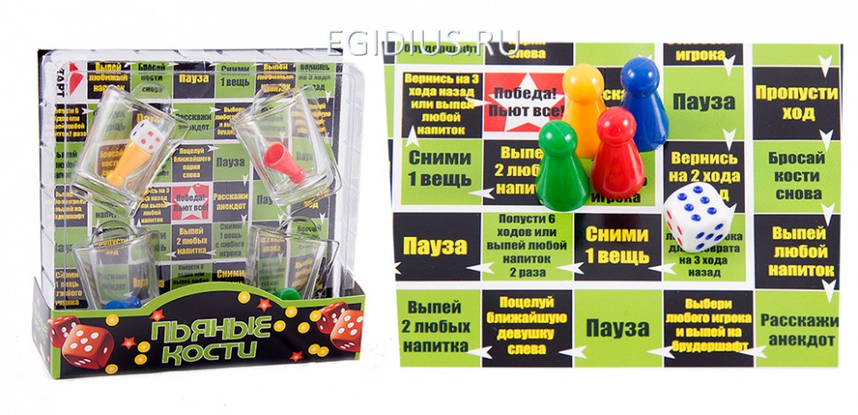 Игра настольная "Пьяные кости" 15*15*4см  116-404 фото 1 — Egidius.ru