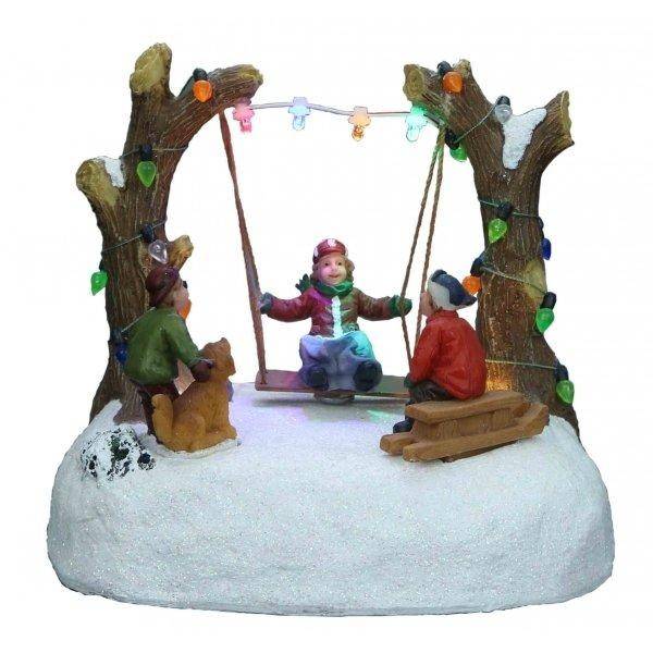 Фигурка декоративная  с движущимися элементами и подсветкой. АА*2шт (не прилаг.), 16,5х12х15см 84-0402 фото 1 — Egidius.ru