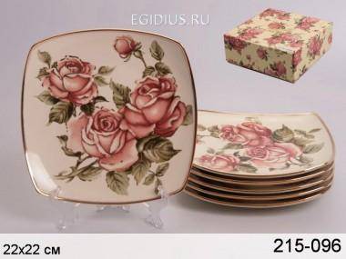 Набор тарелок из 6шт.&quot;корейская роза&quot; 300-546 — Egidius.ru