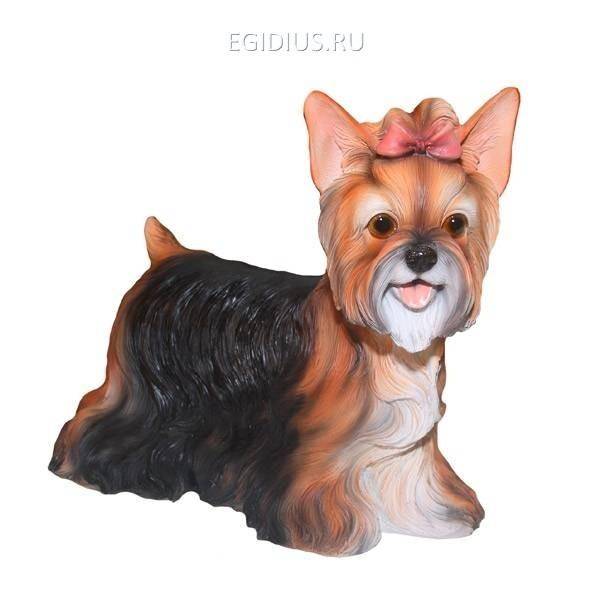 Фигура для дачи Йокширский терьер с бантиком L30 W15 H27 см 81-6288 фото 1 &mdash; Egidius.ru