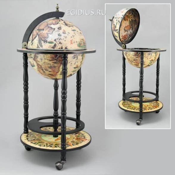 Глобус-бар напольный d 33 светлый 31-0010 фото 1 — Egidius.ru