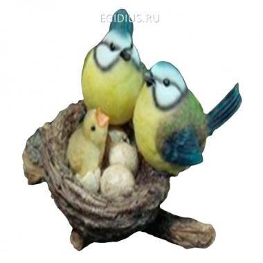 Фигура для сада навесная&quot;Гнездо с синицами&quot;L18,5W11,5H12см 81-6587 — Egidius.ru
