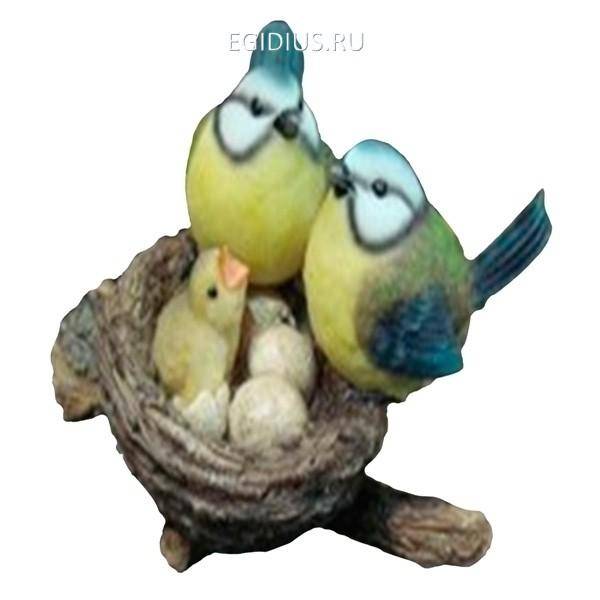 Фигура для сада навесная"Гнездо с синицами"L18,5W11,5H12см 81-6587 фото 1 — Egidius.ru