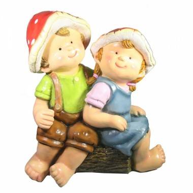 Фигура для сада &quot;Гномики-грибочки на лавочке&quot; L33W20H37 81-6857 — Egidius.ru