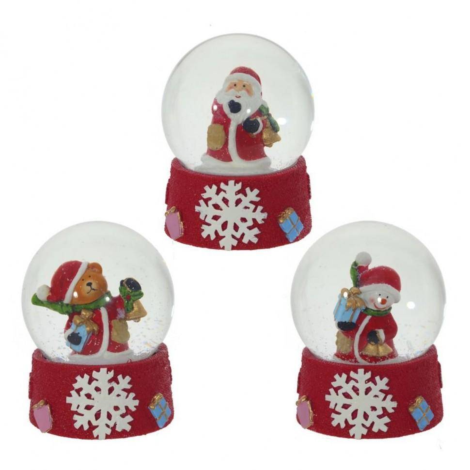 Снежный шар фигурка "Новогодняя", L6,5 W6,5 H8,8 см, 3в 80-0984 фото 1 &mdash; Egidius.ru