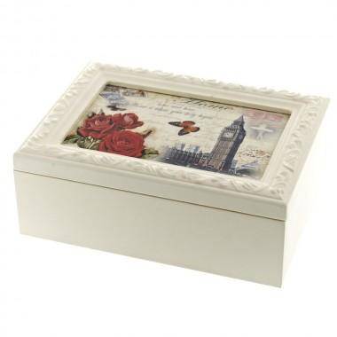 Шкатулка декоративная (для ювелирных украшений) &quot;Вокруг света&quot; 18,5*13,5*7,5см. 405-312 — Egidius.ru