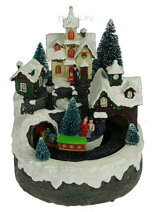 Новогодняя композиция с подсветкой В ночь перед Рождеством 18*17*22см 150-521 фото 1 &mdash; Egidius.ru