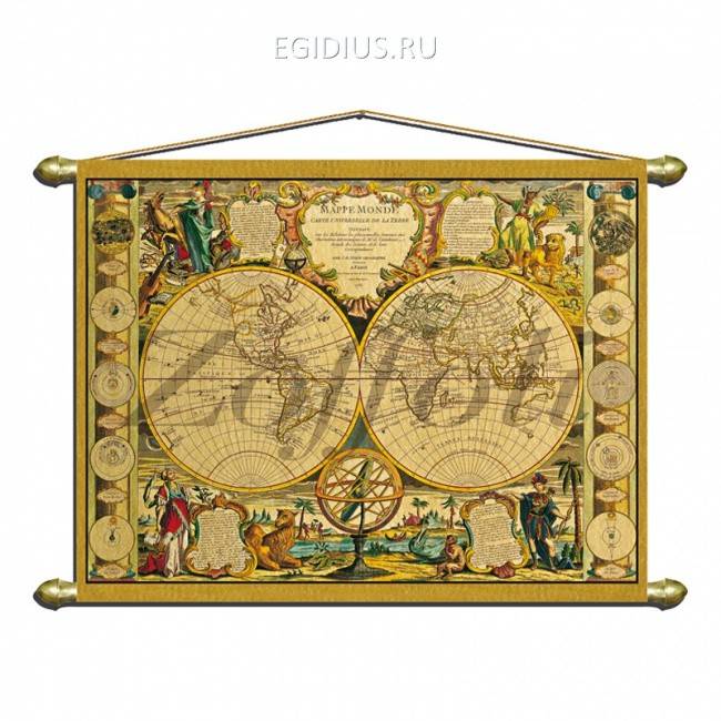 Панно (репродукция старинной карты)  140х100 700-585 фото 1 — Egidius.ru