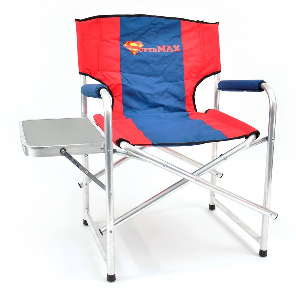 Кресло складное SuperMax со столиком (пластик), алюминий                                                    41-0067 фото 1 — Egidius.ru