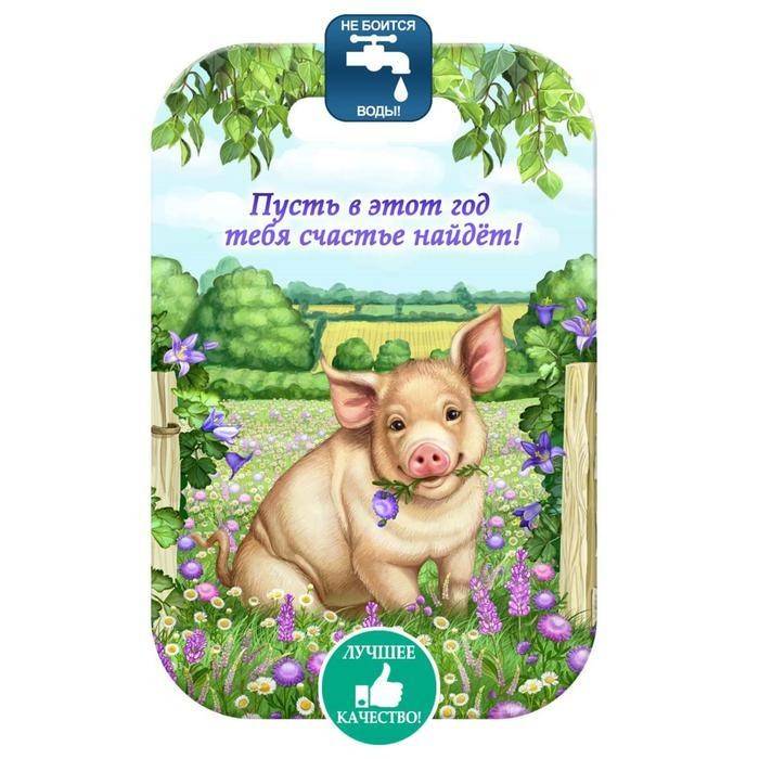 Доска разделочная «Хрюша в травке», 19*28*0,8 см 813-159 фото 1 &mdash; Egidius.ru