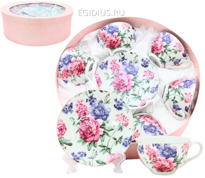 Набор чайный "Пионы" 12 пр    600-625 фото 1 &mdash; Egidius.ru