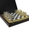 Шахматный набор  "Античные войны"  (черн-бел. с золотом мет. доска 44х44, дер. короб, фигуры золото/серебро) 31-0778 фото 2 &mdash; Egidius.ru