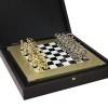 Шахматный набор "Античные войны"  (черно-бел. с золотом мет. доска 28х28, дер. короб, фигуры золото/серебро) 31-0797 фото 3 — Egidius.ru