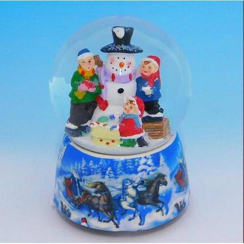 Стеклянный шар на фарфоровой подставке, музыкальный D=10см, H=14см 3-1-209 фото 1 — Egidius.ru