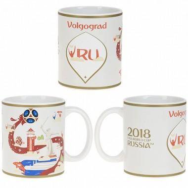 Кружка керамическая &quot;ЧМ 2018/Volgograd&quot; v=330мл.  406-123 — Egidius.ru