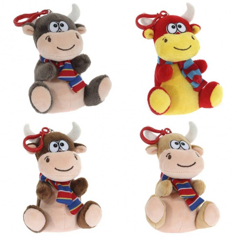 Игрушка набивная "Бычок", L11 W9 H16 см, 4в. 82-1364 фото 1 &mdash; Egidius.ru