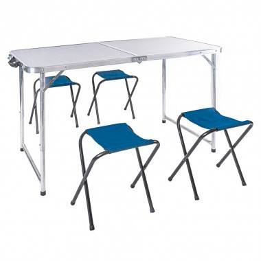 Набор Стол раскладной, влагозащищенный 60 х 120см и 4 табурета 41-0250 — Egidius.ru