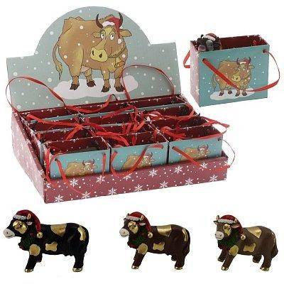 Фигурка декоративная "Коровка", L7 W3 H5,5 см, 3в.12шт/в блоке 82-1708 фото 1 — Egidius.ru