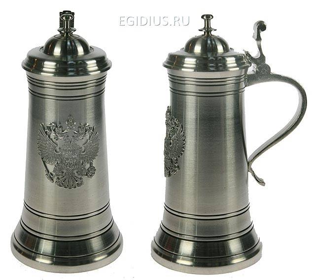 Пивная кружка коллекционная Герб с крышкой 112-026 фото 1 — Egidius.ru