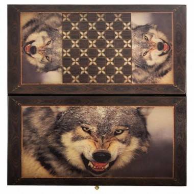 Настольная игра: Нарды + шашки Смоленские &quot;Оскал волка&quot; большие 4-2-411 — Egidius.ru