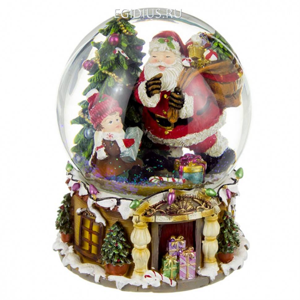 Музыкальная фигурка "новогодний шар" 16*16*20 см. 323-014 фото 1 &mdash; Egidius.ru