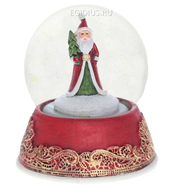 Фигурка декоративная "Дед Мороз" в стеклянном шаре, H13см 81-1043 фото 1 &mdash; Egidius.ru