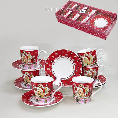 Набор чайный 12 пр. новогодняя елка 200 мл под.уп. 900-403 фото 1 — Egidius.ru