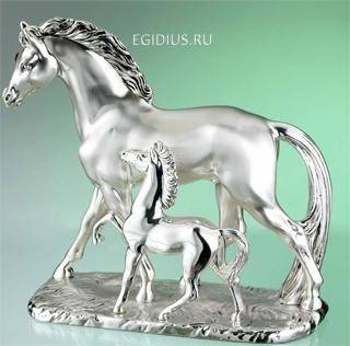 Скульптура «Лошадь с жеребёнком» 404-025 фото 1 &mdash; Egidius.ru