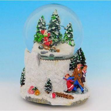 Стеклянный шар со светодиодами, муз. с моторчиком D=10см, 12,5*13,5*16,5см 3-1-211 — Egidius.ru