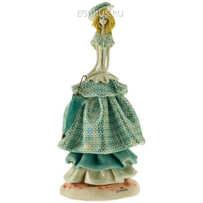 50127 Дама в голубом с зонтиком h 20см 705-268 фото 1 — Egidius.ru