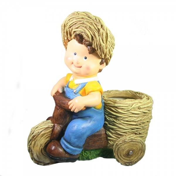 Кашпо садовое "Мальчик на велосипеде" L33W17H36 см 81-6863 фото 1 — Egidius.ru