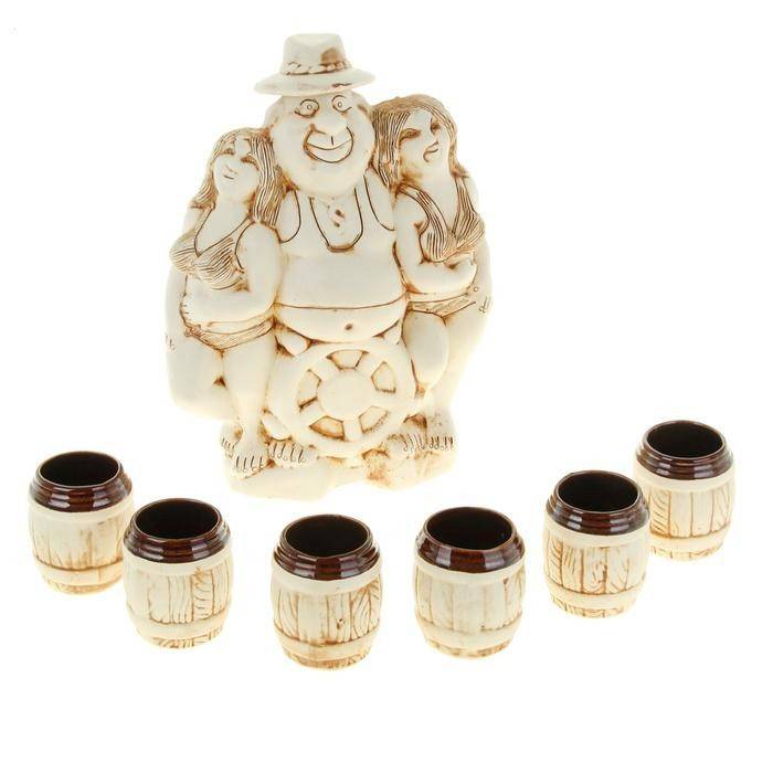 Набор водочно-коньячный "Новый русский" 7 предметов 1,3л  806-044 фото 1 &mdash; Egidius.ru