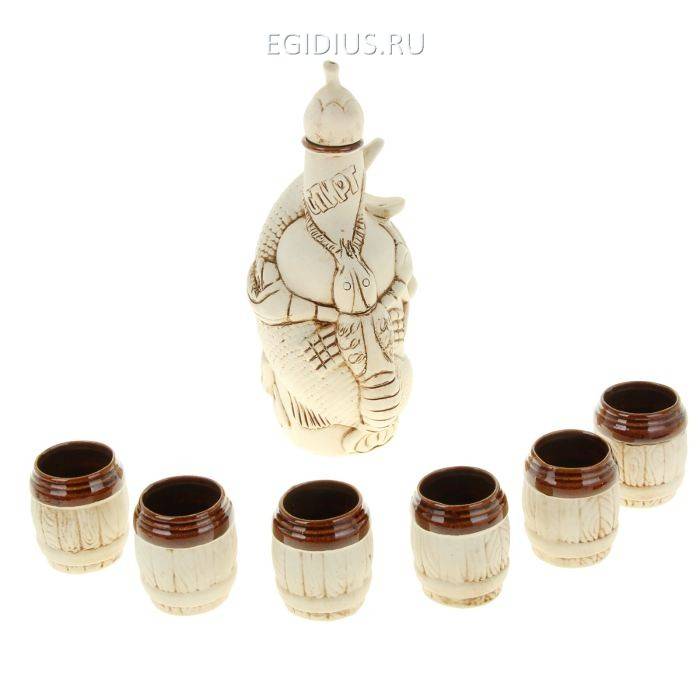 Водочно-коньячный набор "Рыбацкие байки" 7 предметов, 1,1 л 806-084 фото 1 — Egidius.ru