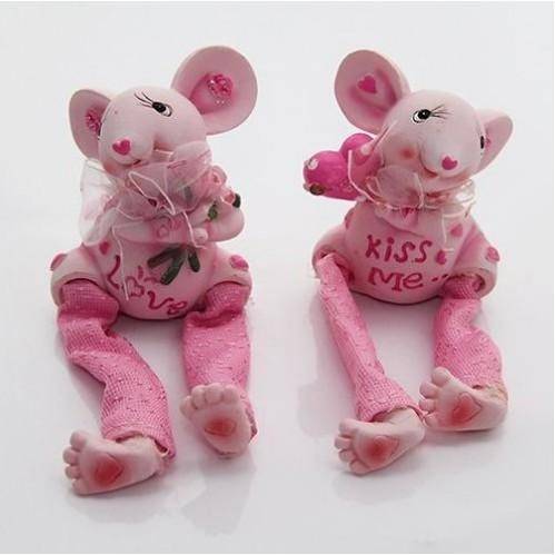 Набор из 4-х фигурок мышей висячие ножки 2вида 14*6*4см 3-2-031 фото 1 — Egidius.ru