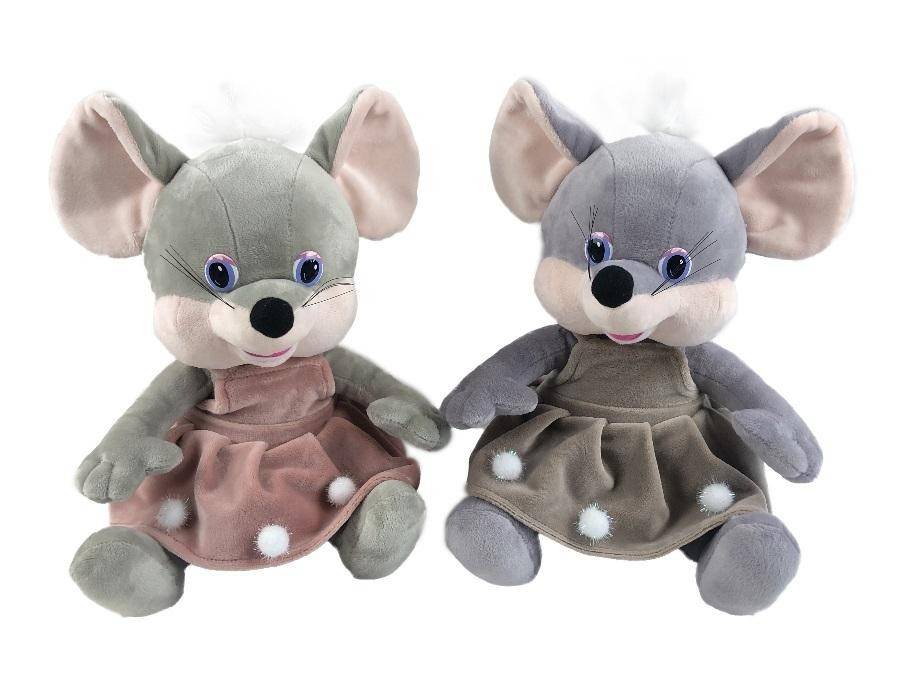 Мягкая игрушка Мышка в платье 25cм символ года 2020 2-1-041 фото 1 — Egidius.ru