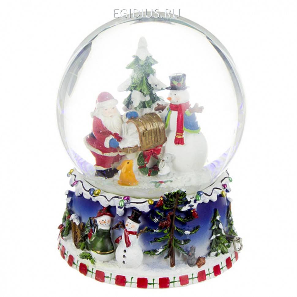 Музыкальная фигурка "новогодний шар" 16*16*20 см. 323-015 фото 1 &mdash; Egidius.ru