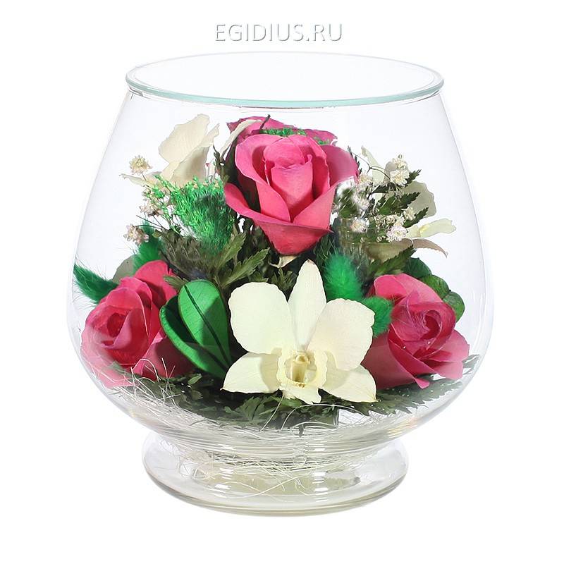 Композиция из красных роз и орхидей 200-230 фото 1 — Egidius.ru