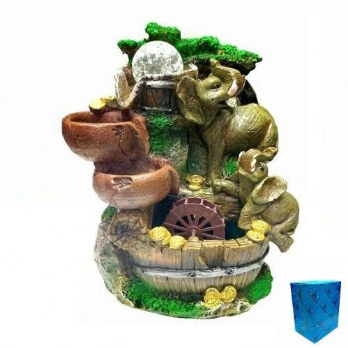 Настольный декоративный фонтан Слоны под деревом 23*17*14 с подсветкой 3-1-016 фото 1 &mdash; Egidius.ru