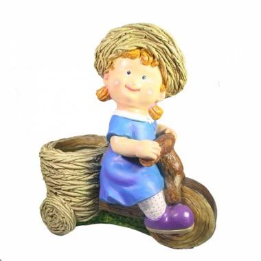 Кашпо садовое &quot;Девочка на велосипеде&quot; L33W17H36 см 81-6864 — Egidius.ru