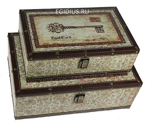 Набор сундучков из 2-х шт. 34*25*12см 110-539 фото 1 — Egidius.ru