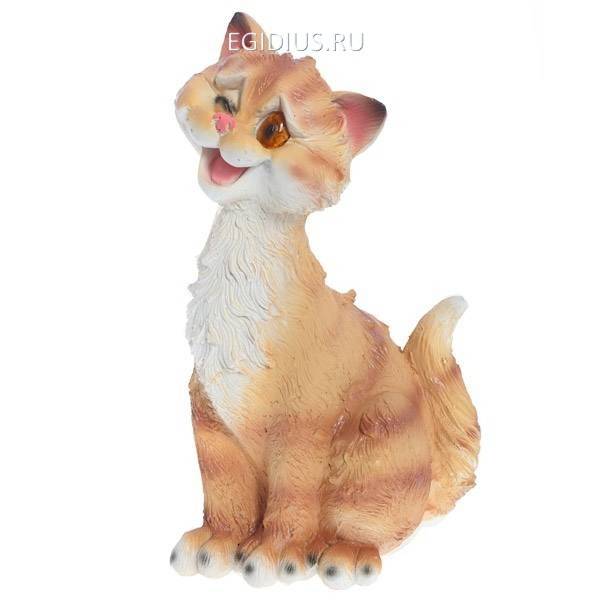 Фигура декоративная садовая "Забавный рыжий кот" L13W13H26 см 81-6132 фото 1 &mdash; Egidius.ru